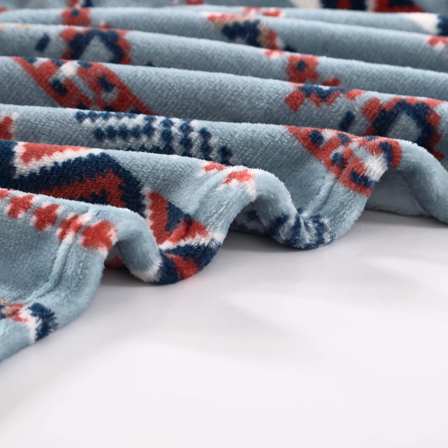 Wrangler - Blanket, Super Soft Plush Bedding, Yellowstone Inspired Throw Blanket for Couch or Bed (Diamond Trail Light Blue, 50" x 70") - Image 4