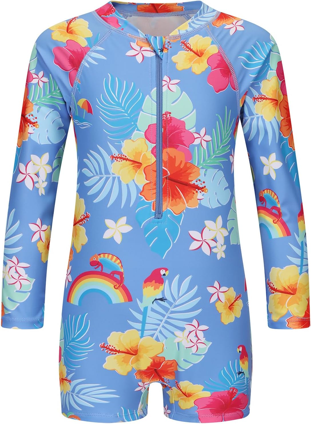 Girls One Piece Rash Guard Swimsuits for Girl Long Sleeve Bathing Suits with UPF 50+ Sun Proctection Sunsuits 3-16 Years