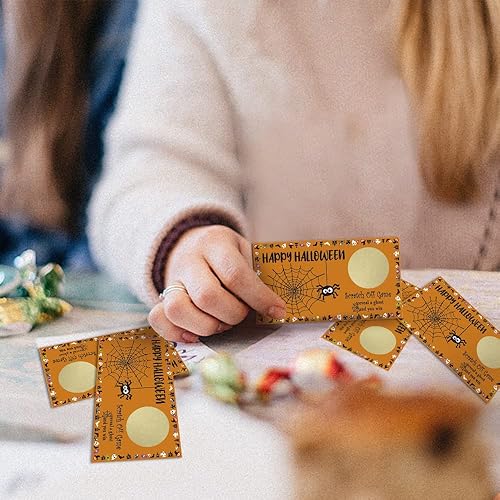 Miniatura 7 de REWIDPARTY Juego de cartas para raspar para fiesta de Halloween (32 unidades) Vales de juego de fiesta de Halloween, premios de juegos de rifas