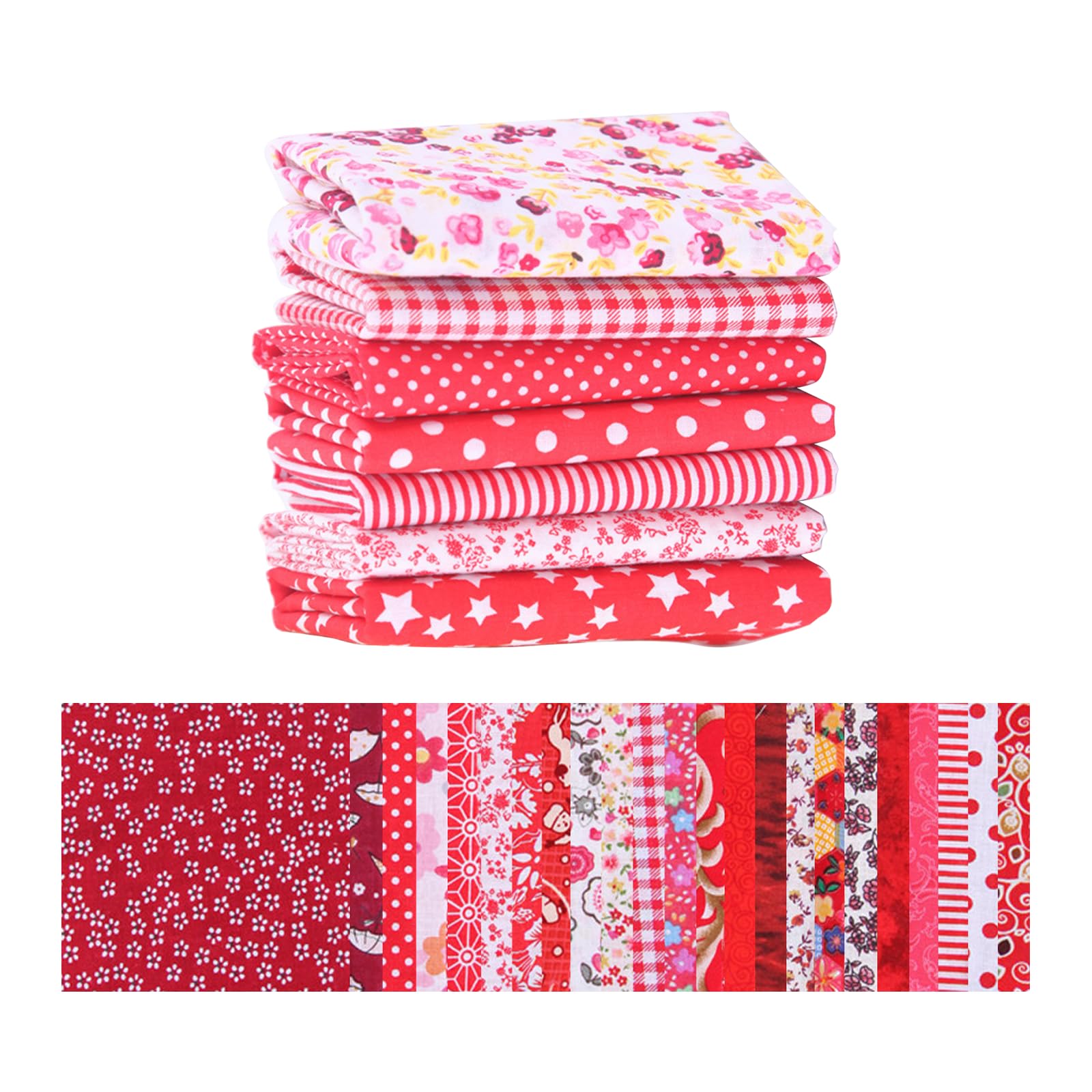 Ethlomoer Red 50Pcs 10X10cm Cotton Fabric Squares For Quilting, Patchwork, Diy Crafts & Textile Painting - Material For Sewing, Premium Patchwork Fabric