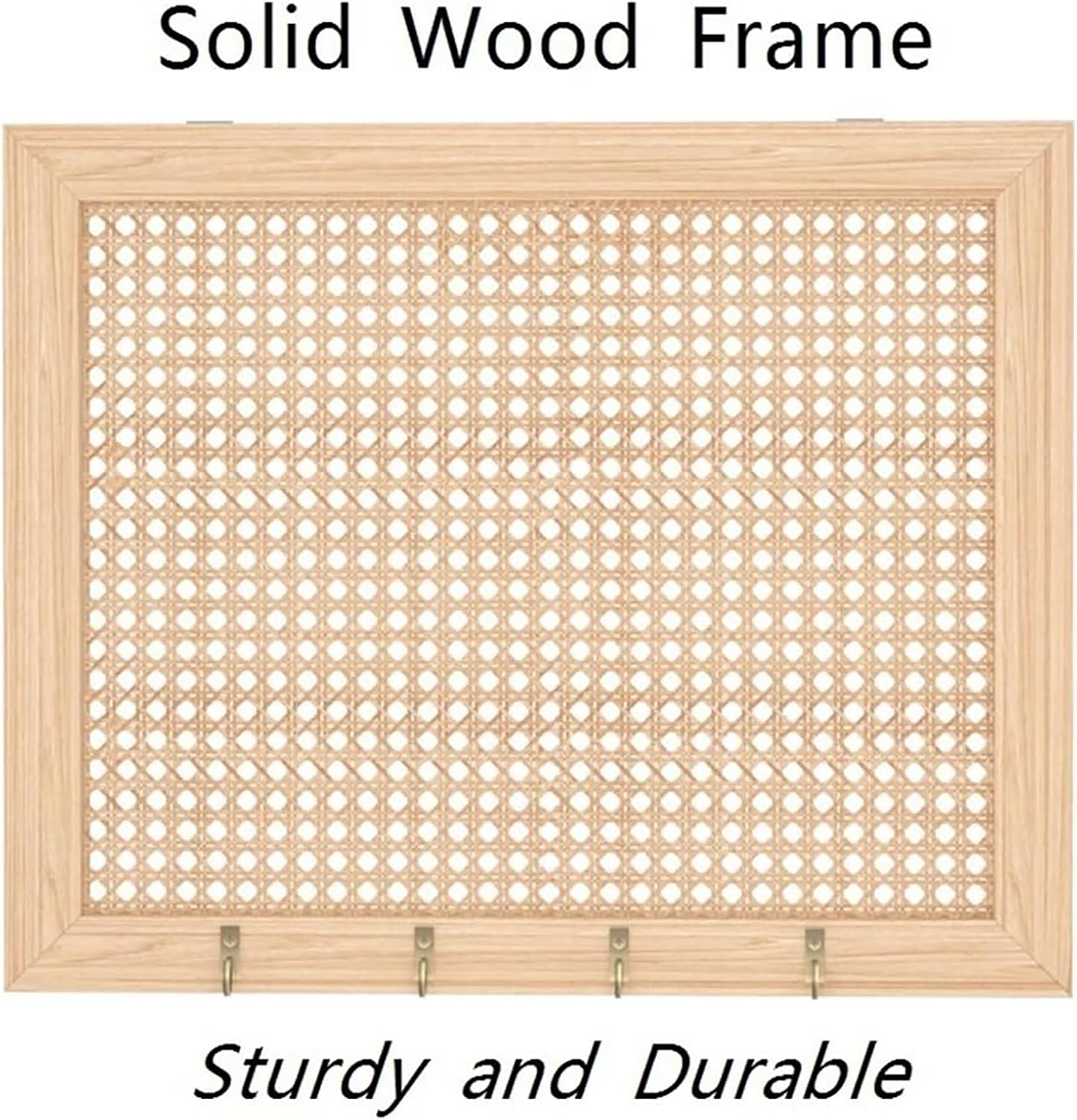 Decorative Rattan Electrical Panel Cover, Removable Wood Breaker Box Cover with Hook, Farmhouse Circuit Breaker Lid, Hide Fuse Box for Home Dorm Office, 13.8x17.7in