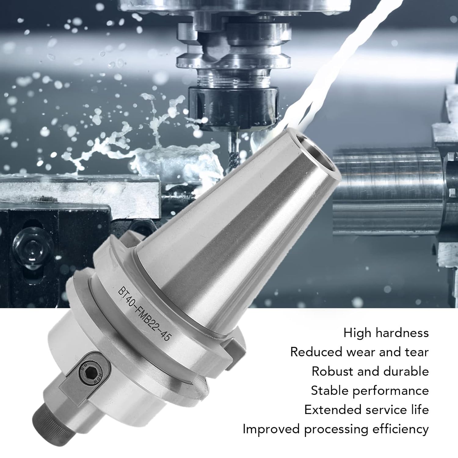 BT40 FMB22 45 Face Mill Arbor | 40Cr Alloy Steel Cutter Holder for CNC Machining Centers/Milling Machines | High Hardness & Vibration Tolerance Tool Holder
