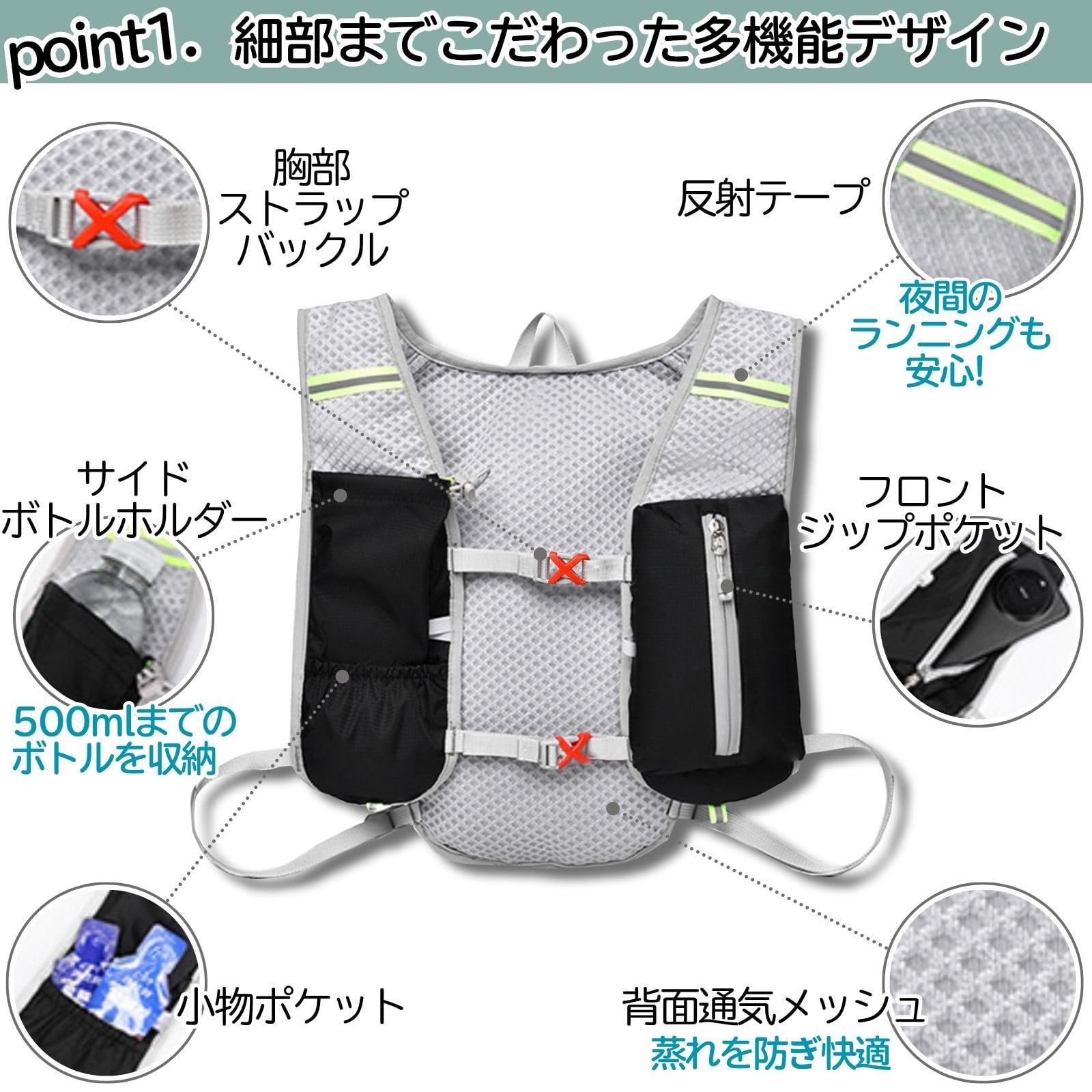 Amazon.co.jp | 三八商店 ランニングリュック 140g超軽量 2L