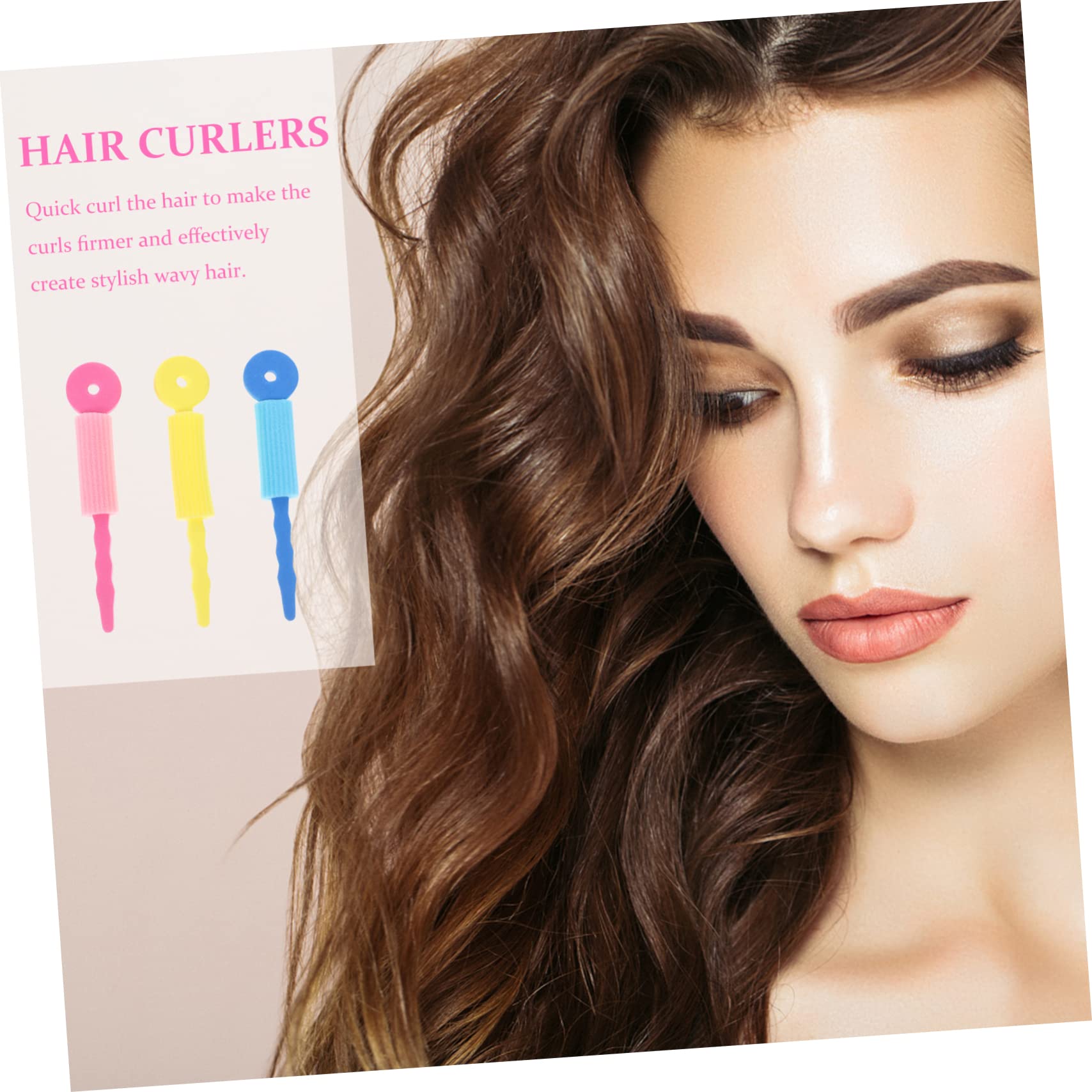 IWOWHERO 2sets Sleep-in Hair Curlers Spiral Foam Rollers for Women Hair Curling Stick Sponge Easy Diy Wavy Curly 9pcs*2