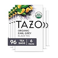 Vista 1 de TAZO Té orgánico Earl Grey para la salud y el bienestar, alto contenido de cafeína y sabor audaz, 16 unidades (paquete de 6)
