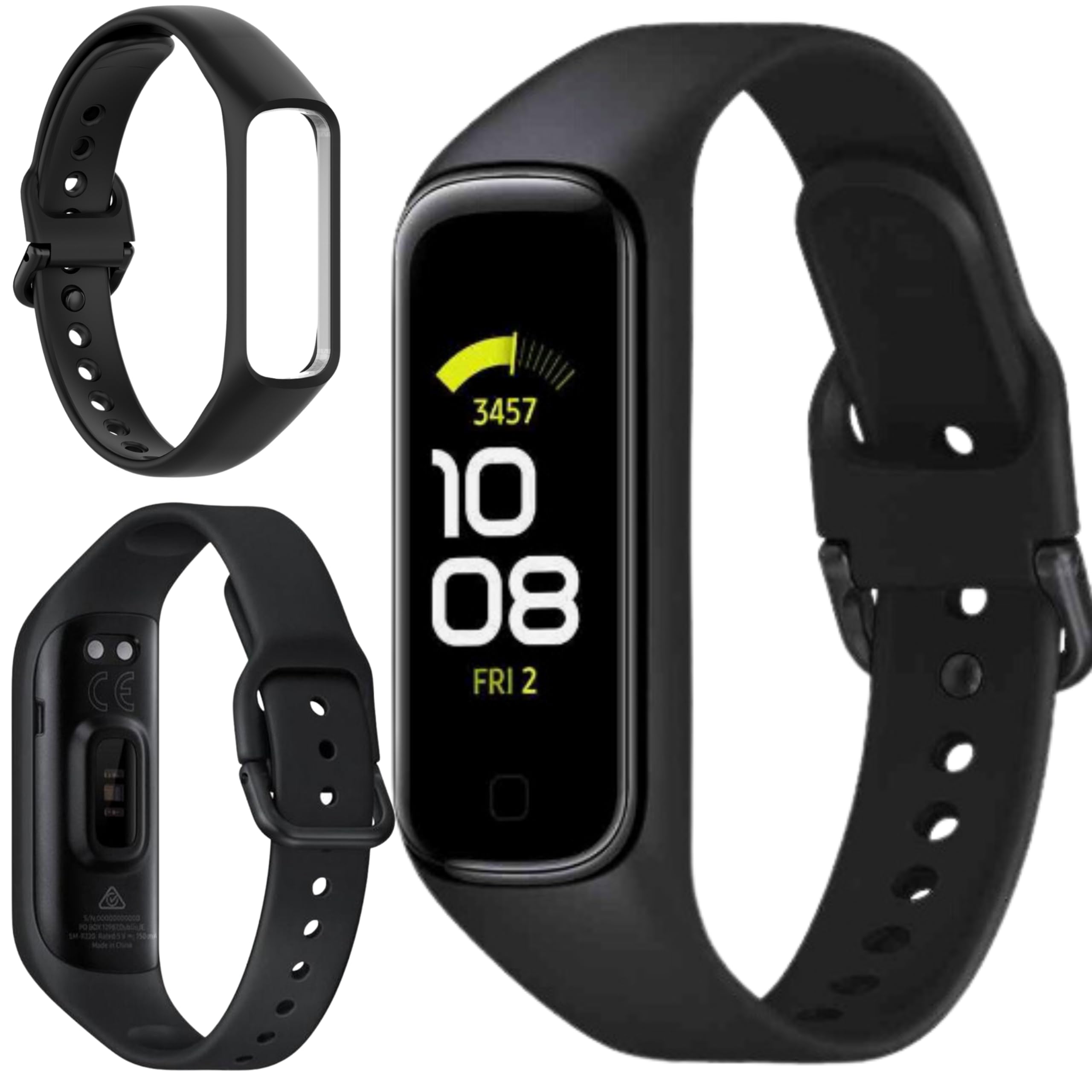 Pulseira Compativel Para Smartband Fit 2 R220 Galaxy Cor Preto de Silicone Resistente