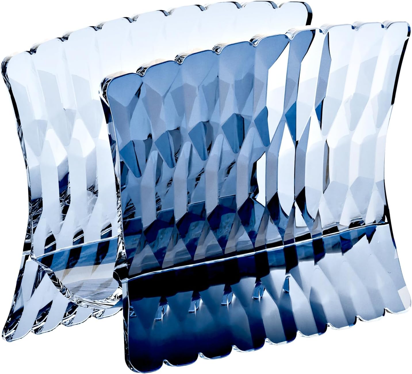 Guzzini Vanity Collection Napkin Holder - Translucent Acrylic with Dual Feet for Stability - BPA-Free Decorative Organizer for Kitchen or Dining Table, Modern & Minimalist, Made in Italy (Clear)