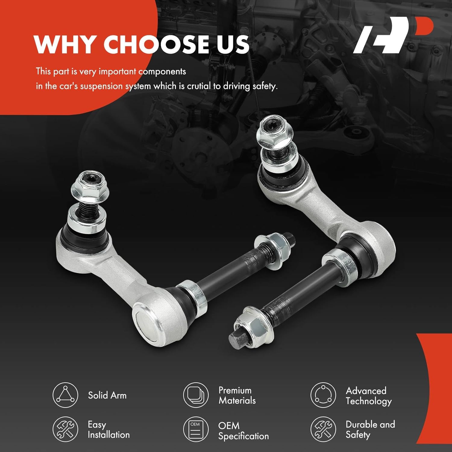 A-Premium 2 x Front RWD Sway Bar Links Stabilizer Bar Links, Fit For Infiniti Nissan - 2007-2023 - Q50, QX50, Q60, G37, Q70, Q70L, Q40, EX35, EX37, G25, G35, M35h, M37, M56, 370Z, Z
