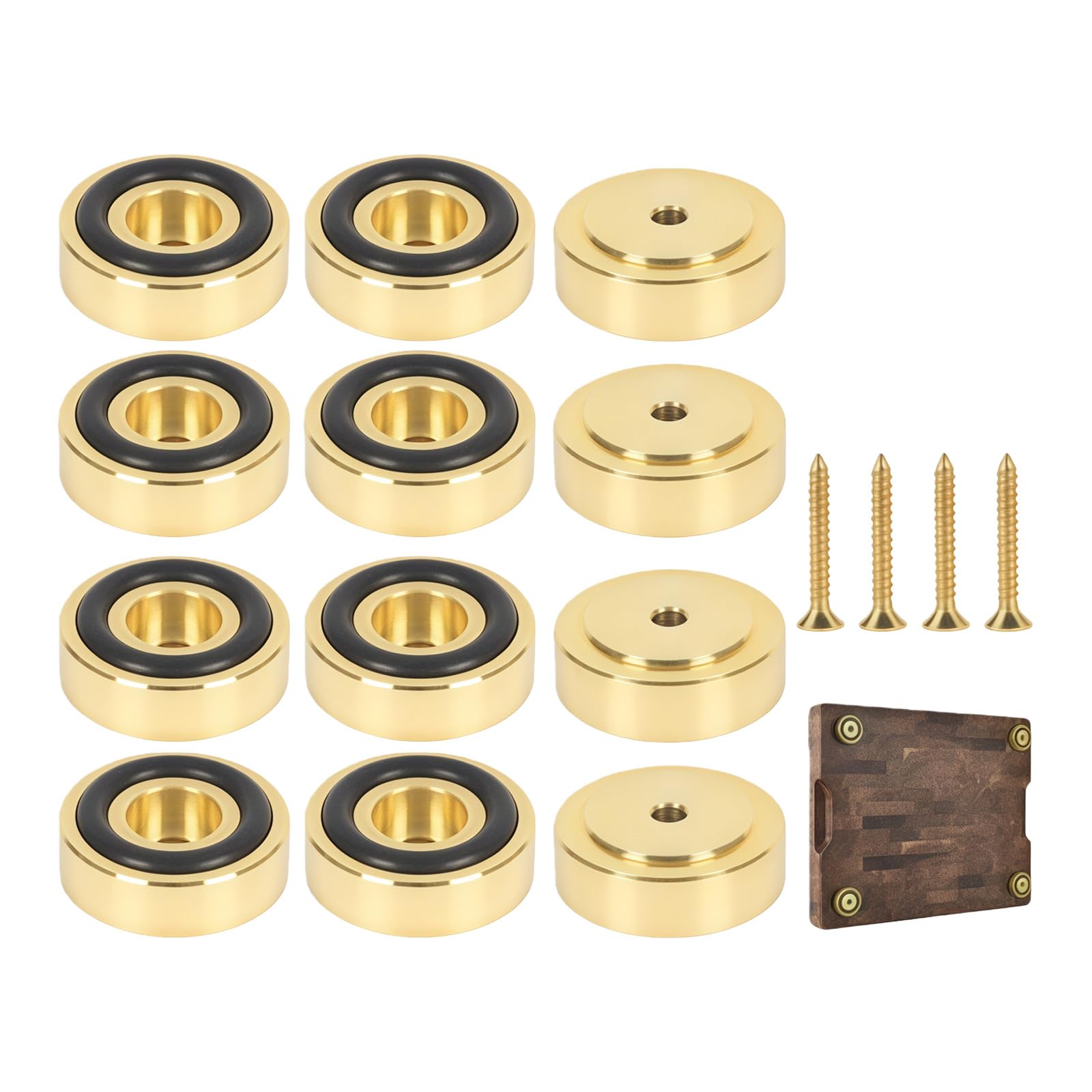 HDOYTXXM 12Pcs Brass Cutting Board Feet with Screws Prevents Sliding and Surfaces Damage Buffers Absorption Damping Metal Buffers Absorption Damping Metal