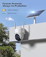 Vista 4 de COCOCAM 4K 8MP Solar Security Camera Outdoor Wireless WiFi, with 6W Solar Panel,4K Color Night Vision,AI Recognition,PIR Human Detection,355° P