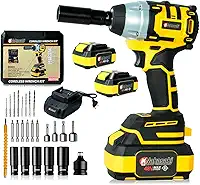 Chave De Impacto e Parafusadeira à Bateria Lítio 48v Brushless Profissional Nakasaki de Carro Completa