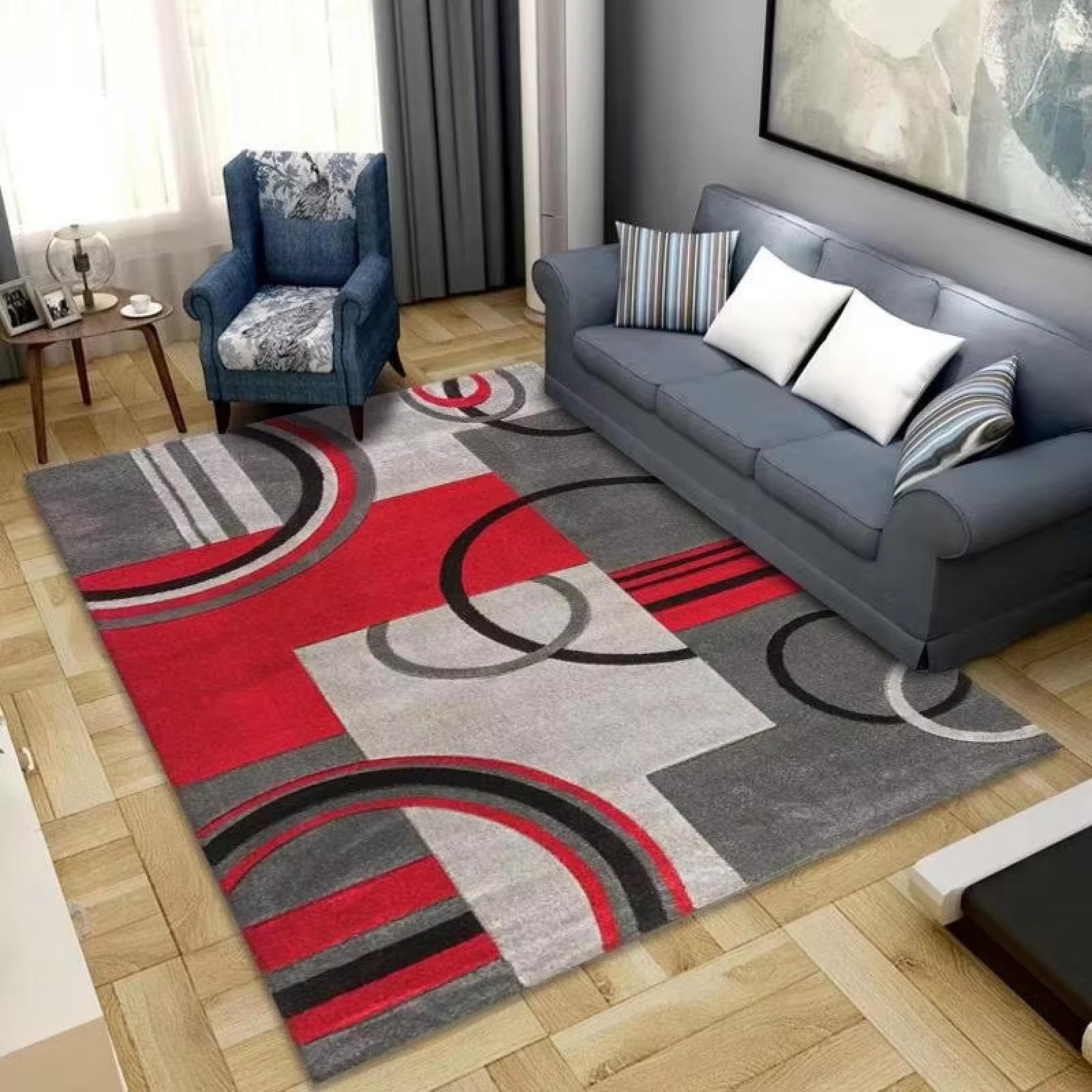 Tapete nórdico para mesa de centro y salón alfombra antideslizante lavable