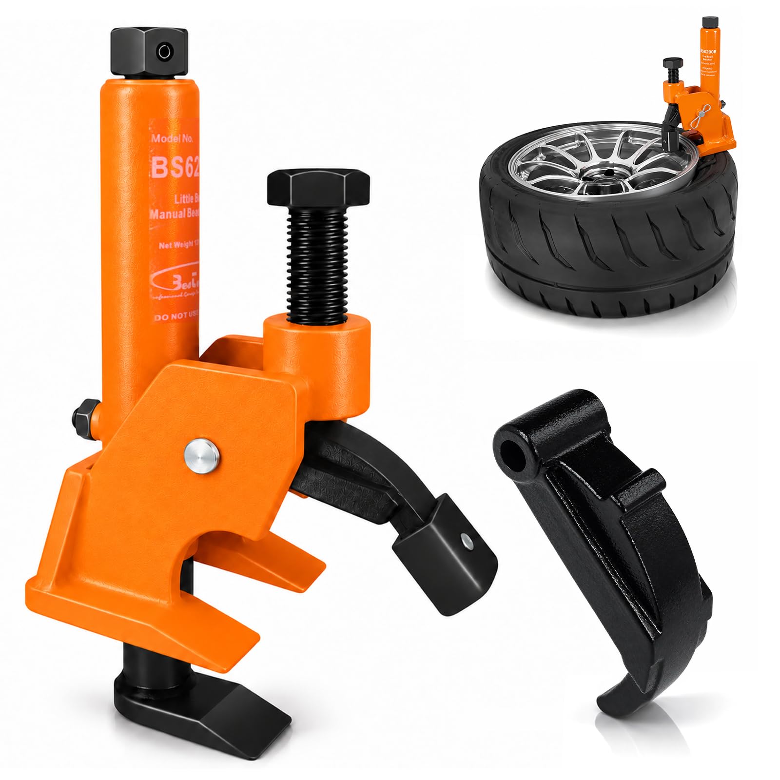 BESTOOL Manual Tire Bead Breaker with Rubber Pad for 38-42 in. Tires