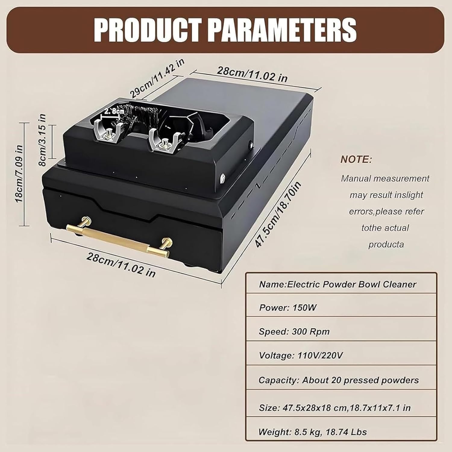 Maszyna do czyszczenia portafiltrów 58 mm ze szczotką i skrobakami, silnik o wysokim momencie obrotowym 150 W do baristów espresso