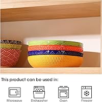 Vista 3 de Tazones de cerámica para pasta, cuencos grandes de 40 onzas, 8.75 pulgadas de ancho y poco profundos para cocina, juego de cuencos y platos, aptos