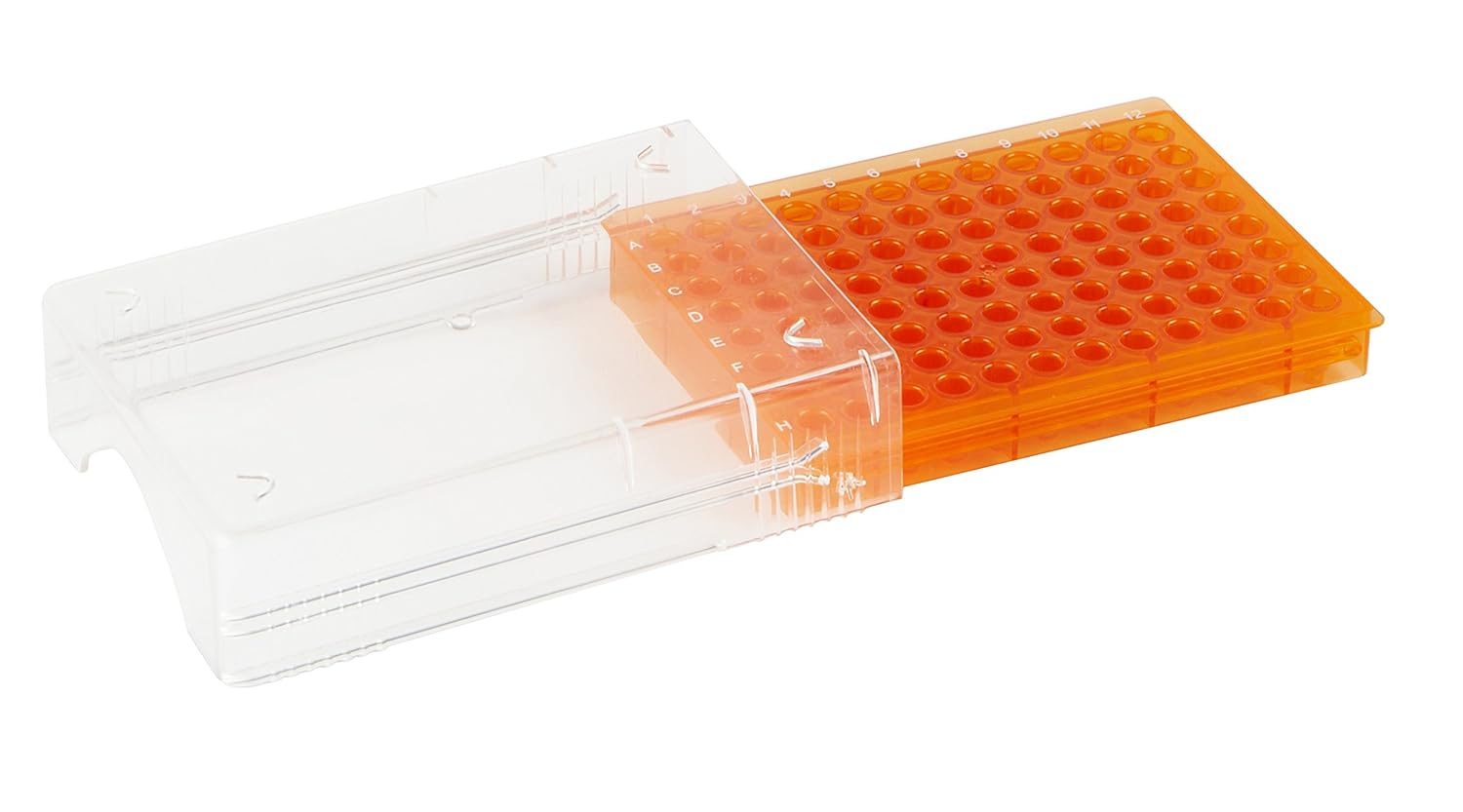 Heathrow Scientific HS120538 Low Temp PCR Rack, 96 Well, 1.46" Height, 3.62" Wide, 4.92" Length, 96 fl. oz., Green/Orange/Purple/Yellow/Blue (Pack of 5)