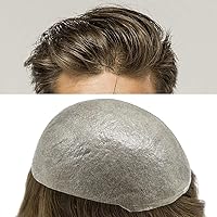 Vista 10 de Tupé para hombre, pieza de cabello humano real, sistema de reemplazo para hombres, piel ultrafina, tupé, línea capilar natural, tupé para hombre, 3#