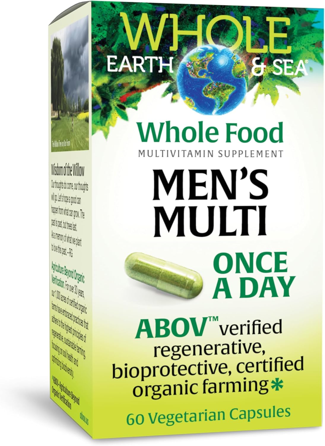 Natural Factors Whole Earth & SEA Men's Once A Day MULTIVITAMIN & Mineral, 60 Vegetarian Capsules