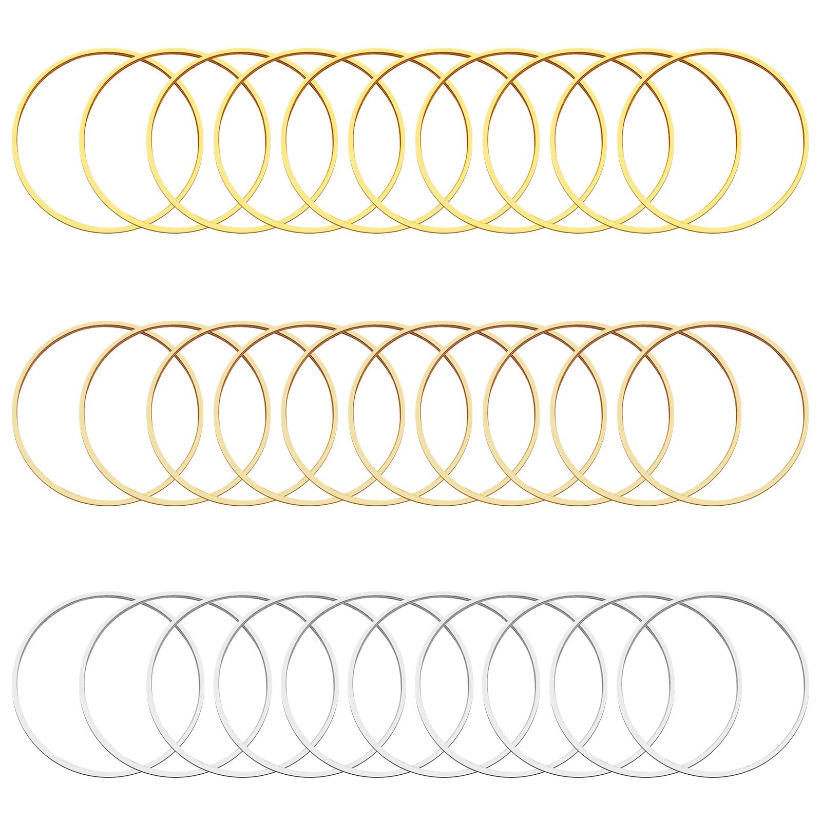 60pcs Earrings Beading Hoop for Jewelry Making,Beading Hoop Earrings Round Earrings Findings Earring Circle Connectors for DIY Craft ,Earring Necklace,Crafts Supplies(50mm,3 Colors)