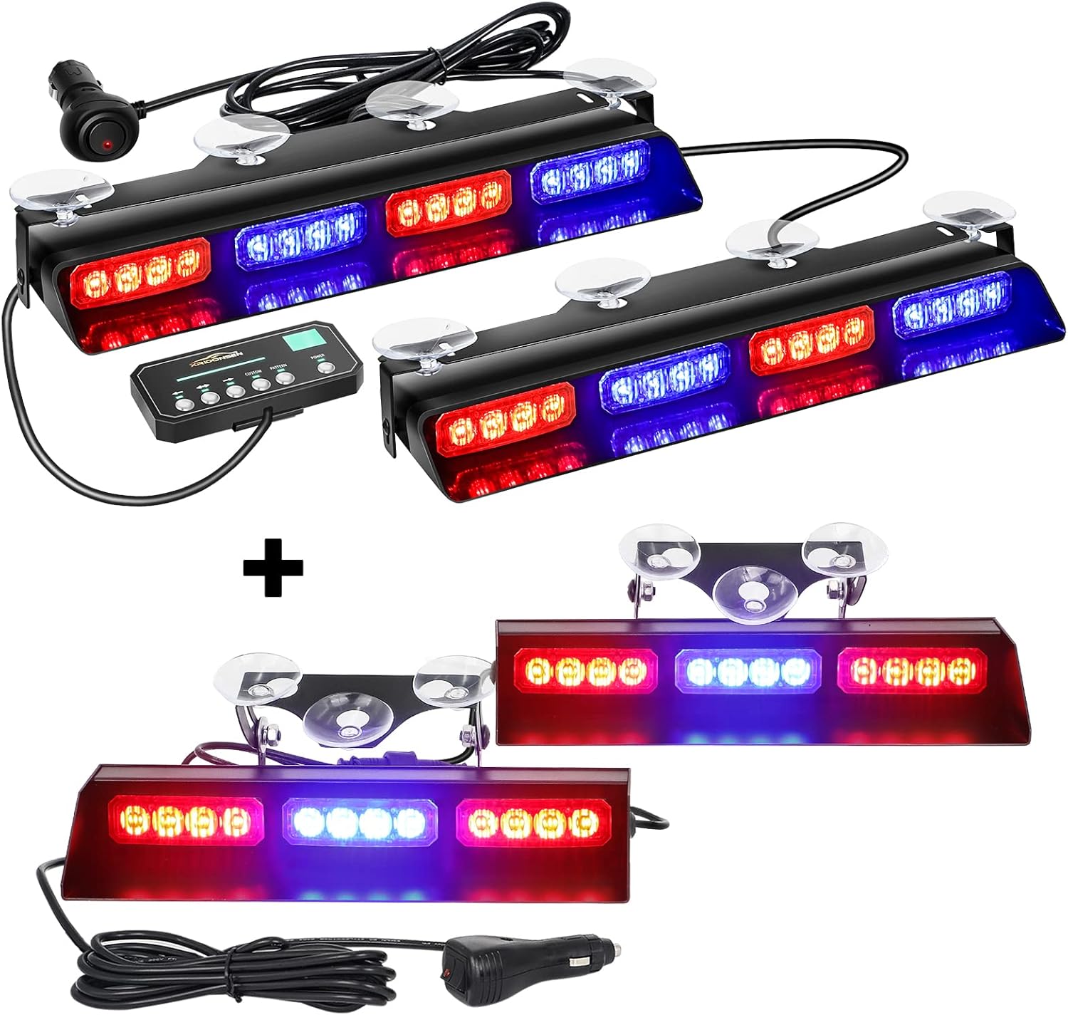 XRIDONSEN Front/Rear Emergency Dash Strobe Lights
