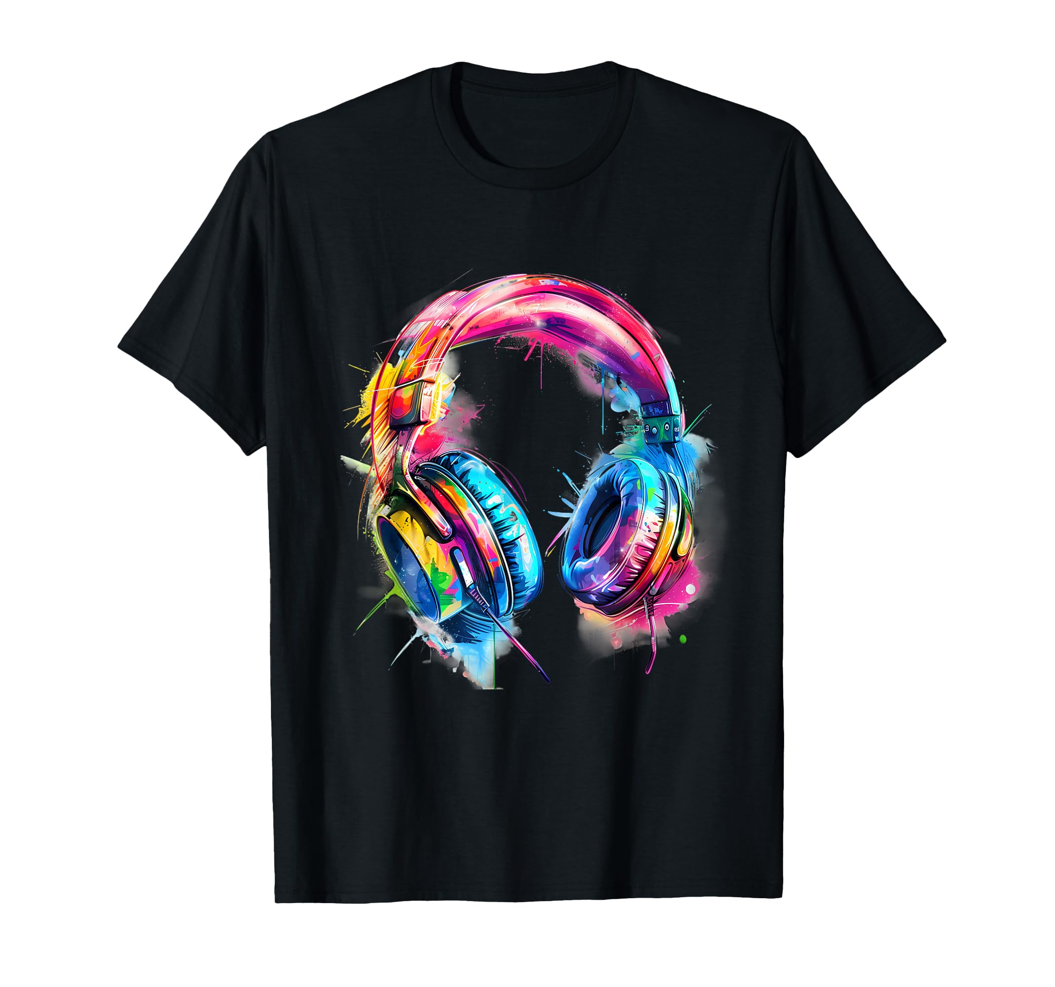 Headphones Music DJ Colourful Music Headphones Music Lover T-Shirt