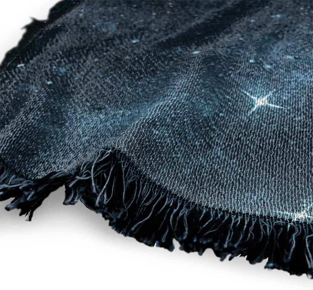 LOGOVISION Star Trek Blanket, 50"x60" Among The Stars Woven Tapestry Cotton Blend Fringed Throw