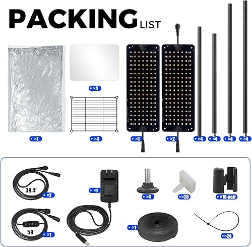 Vista 40 de Barrina CX83 - Soporte para plantas con luces de crecimiento, estante para plantas de 6 niveles con panel de luz de crecimiento ultrafino de Negro