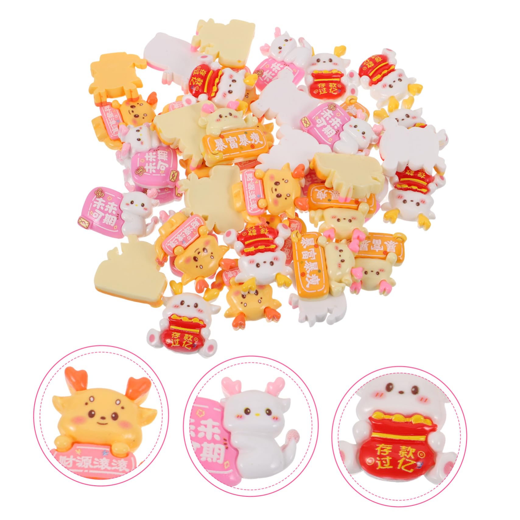 SEWACC 160pièces Charms Résine De Dragon Pour Pendentifs Décoratifs Pour Bijoux Étuis De Téléphone Et Accessoires Variés