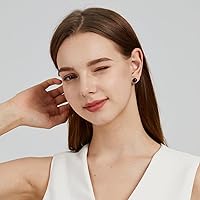 Vista 70 de Natural Stone Stud Earrings for Women 8mm Sterling Silver Genuine Gemstone Earrings Handmade Sterling Silver Crystal Stud Earrings for Women