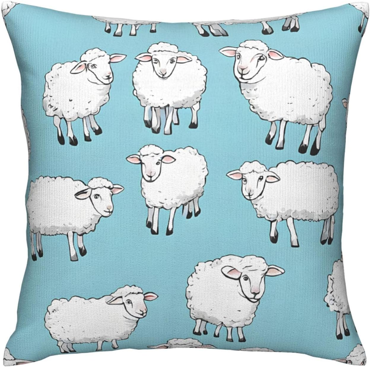 Cute Cartoon Sheepsoft Plush Sofa Cushion Cover with Hidden Zipper, Suitable for Sofas, Bedrooms, and Office Chairs