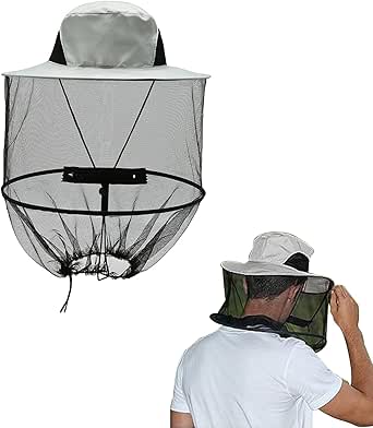 Beokeuioe Filet De Protection Contre Les Moustiques Pour Hommes Et Femmes - Chapeau De Soleil à Séchage Rapide - Protection Contre Les Moustiques - Pour L'extérieur, A Beige., M