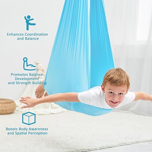 Miniatura 2 de Columpio sensorial, columpio de terapia para niños con necesidades especiales (herramientas incluidas), columpio sensorial para TDAH, autismo,