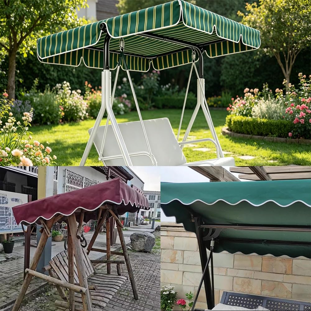 Générique Toit De Rechange pour Balancelle De Jardin,Toit De Balancelle Imperméable 195x125cm 210x145cm 249x185cm Canopée pour Balancelle De Jardin(Blue White,195x125cm/77x49in)