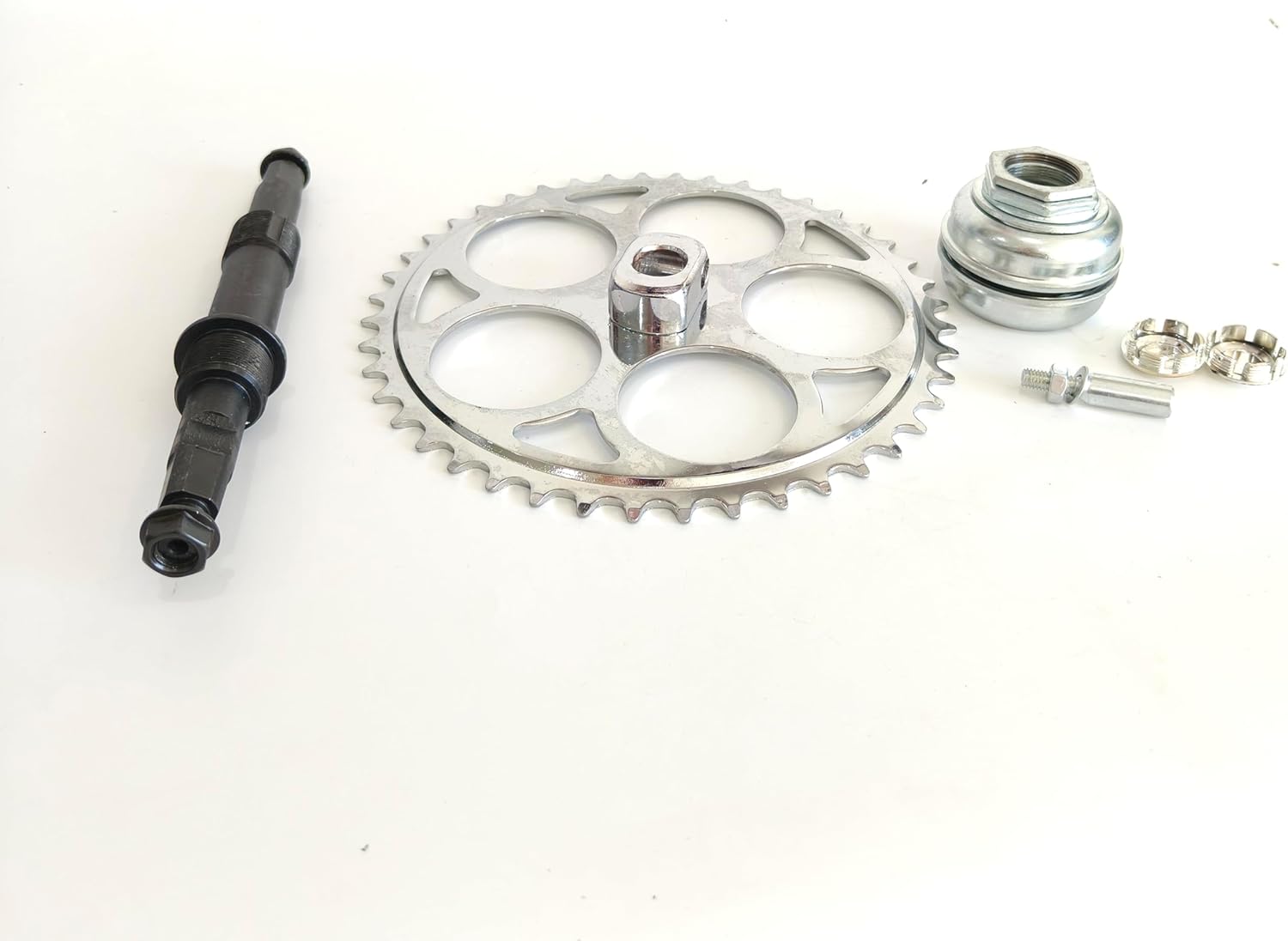 CDHPOWER 44T Crank Assembly-3pcs, 2" Cup Conversion Kit Crank Set Bottom Bracket for Bicycle Bike Bottom Bracket