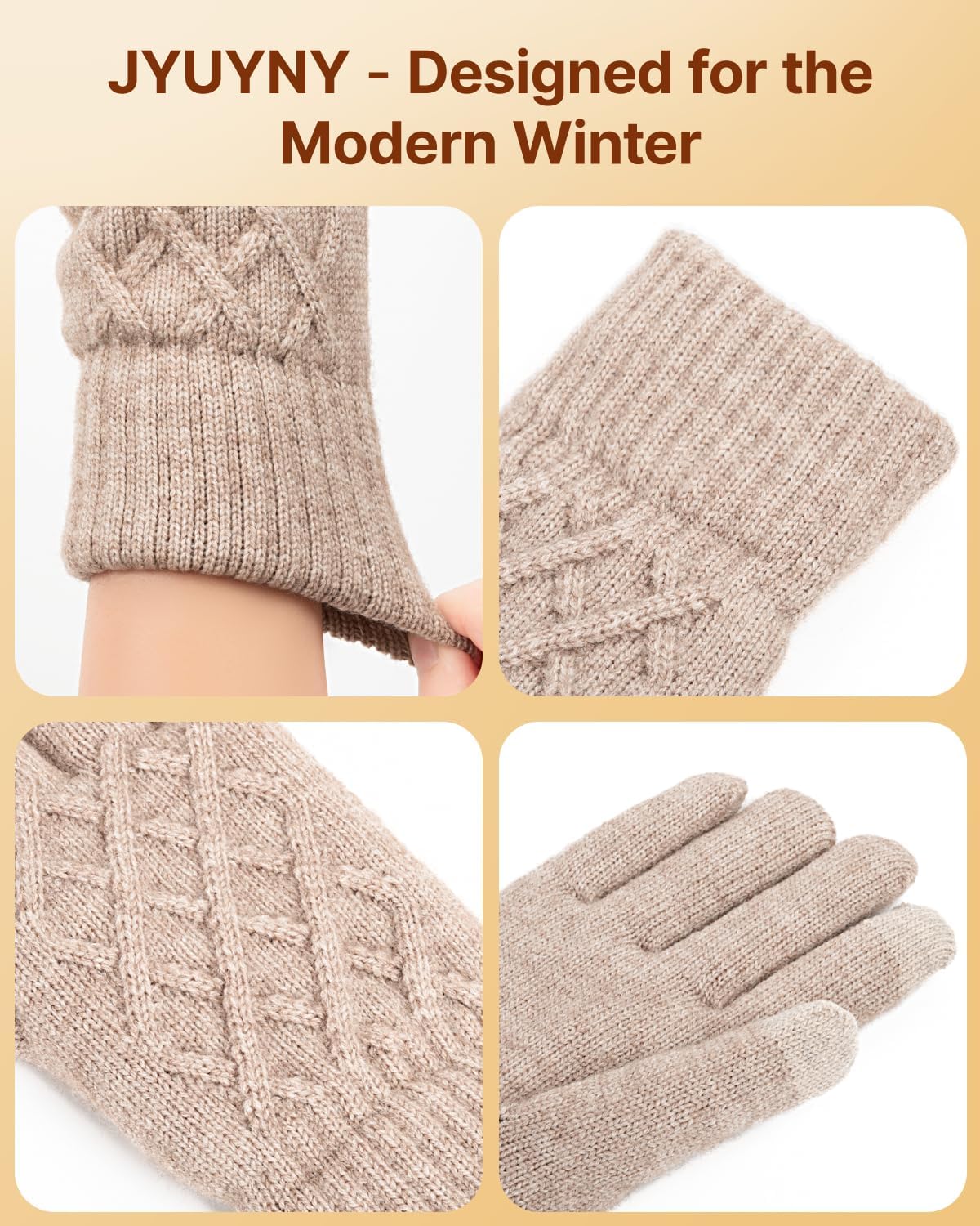Winter Gloves for Women Men – Warm Touchscreen Knit, Thermal Wool Lining Cold Weather Gloves for Driving Texting - Image 7