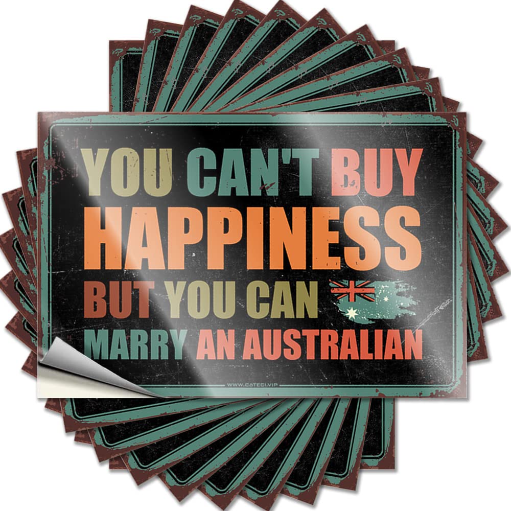 Scented Tattoo Aesthetic Decals, Boys Bedroom Decorations Cute Pattern Design for Cars Notebook | Window Removable Vinyl You Can't Buy Happiness But You Can Marry an Australian(12X18CM)