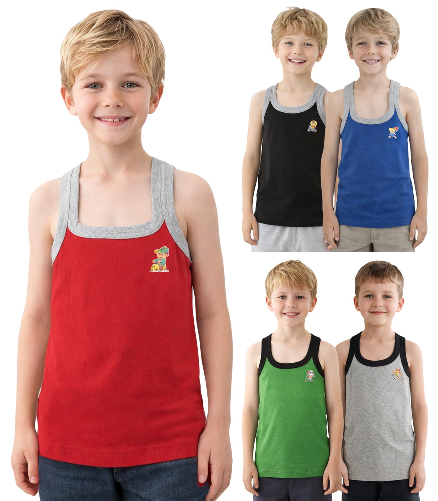 lux cozi Boy's Regular fit Plain Vest 100% Cotton Vest | Vest for Boys | Colors & Prints May vary-picture-17