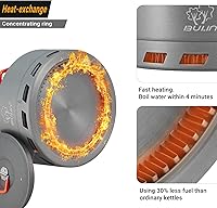 Vista 4 de Bulin Hervidor de camping 1.6L Intercambio de calor Campamento té cafetera ligero al aire libre senderismo equipo tetera portátil