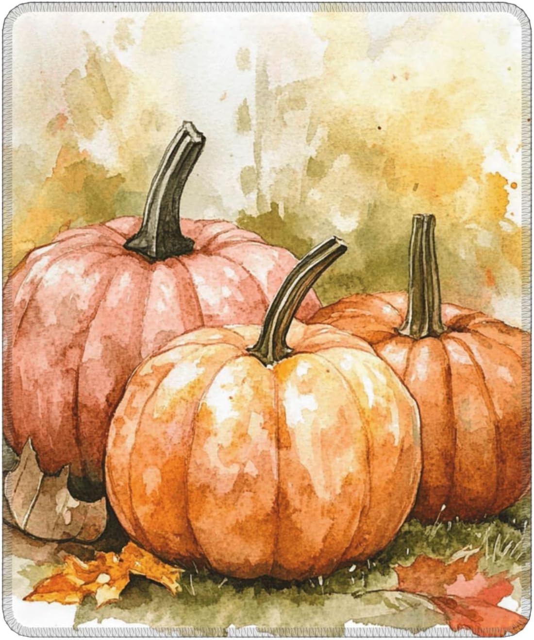 Mouse Pad Computer Mouse Mat with Anti-Slip Rubber Base Fall Watercolor Pumpkins Mouse Pad Waterproof Washable Mouse Mat Portable Keyboard Pad for Laptop Office Home 11.8″x9.8″