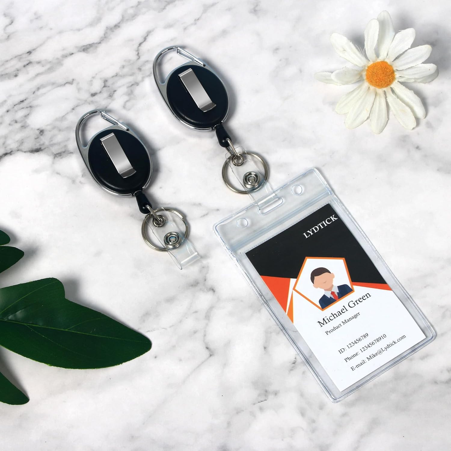 100 Pcs Retractable Badge Reels & ID Badge Holder, Heavy Duty Badge Holder Clips Bulk ID Card Key Holders with Ring for Nurse Office Work Employee School Supplies - Image 6