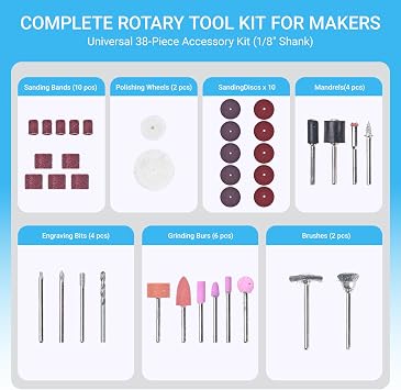 Flex Shaft Grinder Rotary Tool Kit - Variable Speed Electric Grinder w/Flexible Shaft, Foot Pedal Control & Ergonomic Handpiece - Jewelry Polishing, Carving, Cutting, Grinding & Engraving