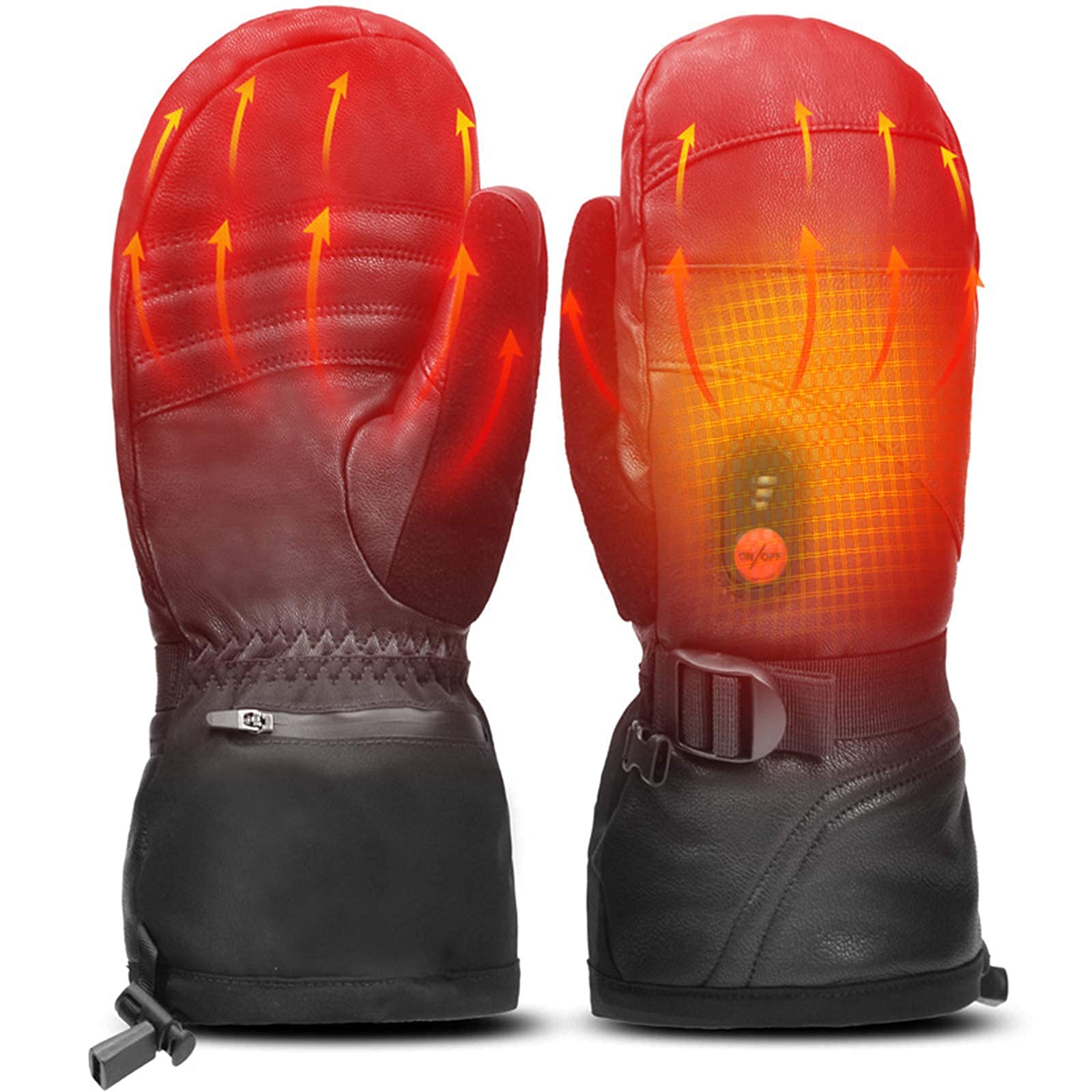 SBTXHJWCGLD Guantes térmicos eléctricos, Guantes térmicos de batería Recargable 7.4V 2200MAH Guantes cálidos de Invierno a batería Mitones Impermeables para Esquiar Montar Caza Pesca