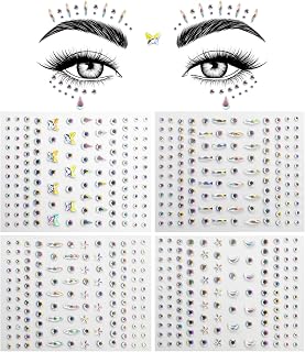 Face Gems Self Adhesive, 520PCS Face Jewels for Makeup Festival Face Rhinestone, Stick On Hair Eye Gems, Star Butterfly Face Gems, Crystal Diamonds Rhinestones Stickers for Face, Hair, Eye, Body