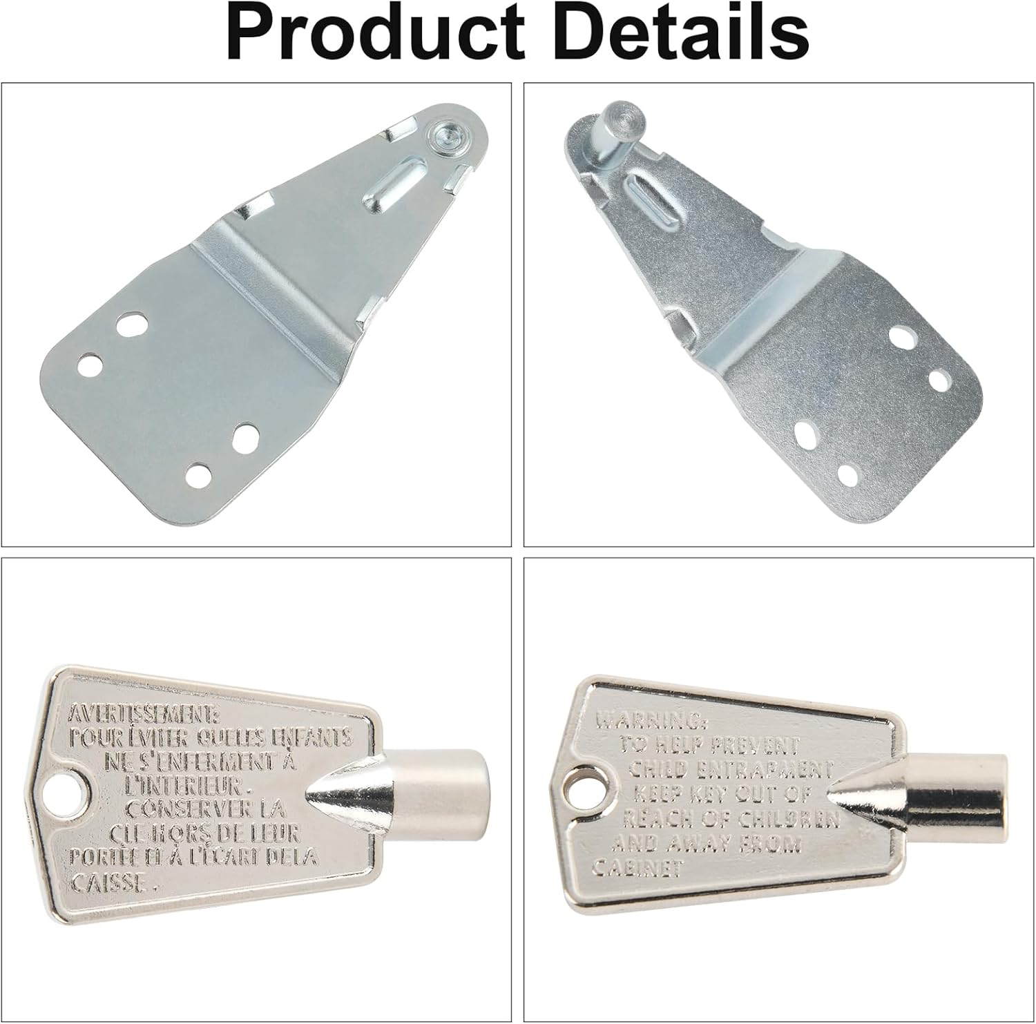 240313703 Hinge Bracket with Metal Freezer Door Keys, Fit for Frigidaire,Kenmore,Elec'trolux Refrigerators