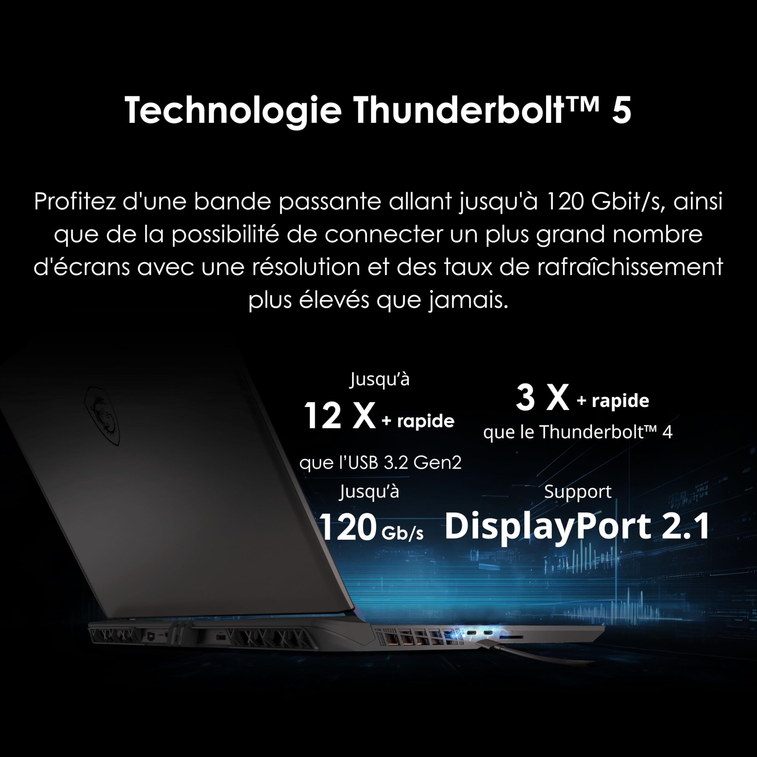 MSI Vector 16 HX AI A2XWIG-086FR : Intel Core Ultra 9 275HX - 32 GB DDR5 - SSD 1TB - Nvidia RTX 5080 16GB - 16' QHD+240Hz - Windows 11 Famille