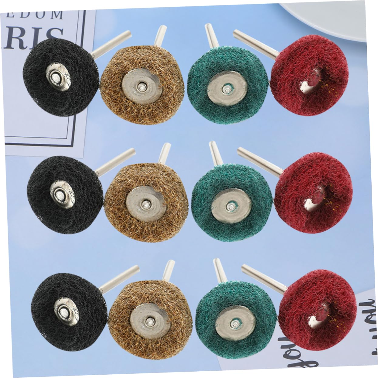 80pcs Nylon Grinding Drill Polishing Wheel Satin Buffing Wheel Fiber Grinding Head for Surface Finishing Small Area Deburring Efficient Metal Polishing Tool