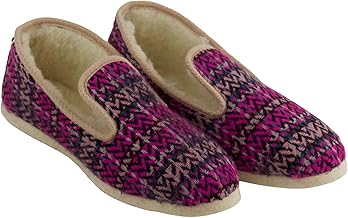 Charentaise Winter Slippers for Women – Natural Sheepskin Wool – Made in France – Comfortable and Extra Warm – Perfect for Home – Pink Scottish Wool Felt Insoles