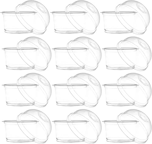 Miniatura 1 de TENDYCOCO Contenedor de plástico transparente para cupcakes, 50 unidades, 8.5 fl oz, mini cajas individuales desechables para cupcakes con tapas