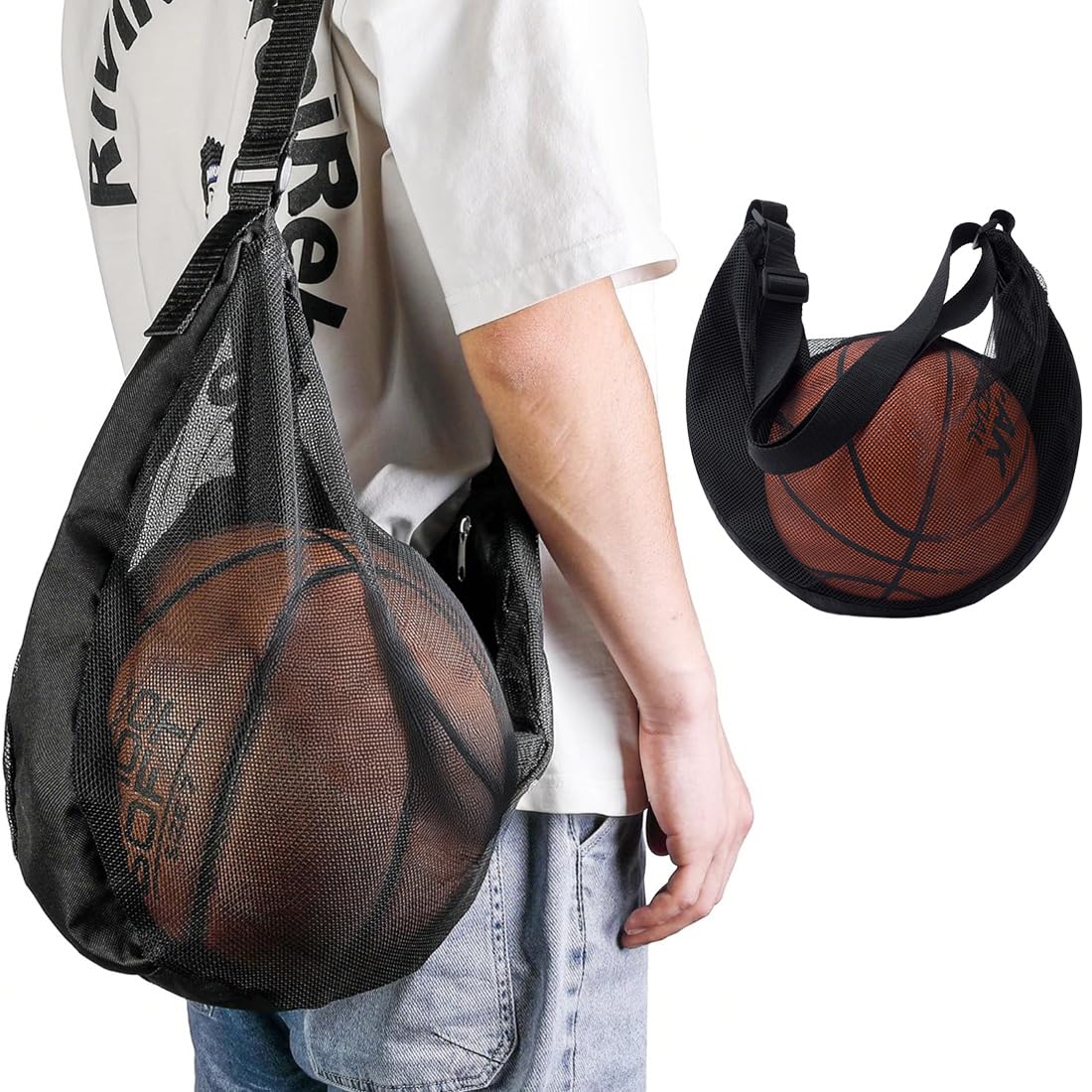 Sac à Dos de Basketball, Poche Filet, Accessoires de Basketball, sac à dos, sac de basket-ball, poche filet avec mousqueton, poche filet pour football