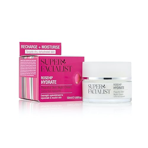 Super Facialist Crema de noche hidratante de rosa mosqueta para piel pacífica, hidratante nocturno con infusión de rosa mosqueta para nutrir y